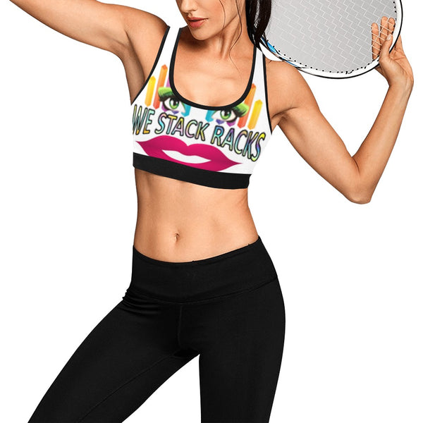 Crop Top Women's All Over Print Sports Bra (Model T52)